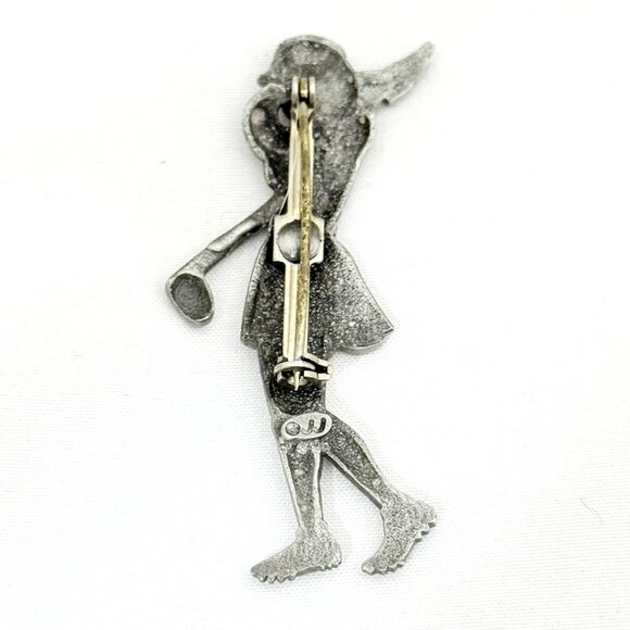 Vintage JJ (Jonette Jewelry) Retro Golfing Woman Brooch/Pin - Circa 1980s - Picture 3 of 6